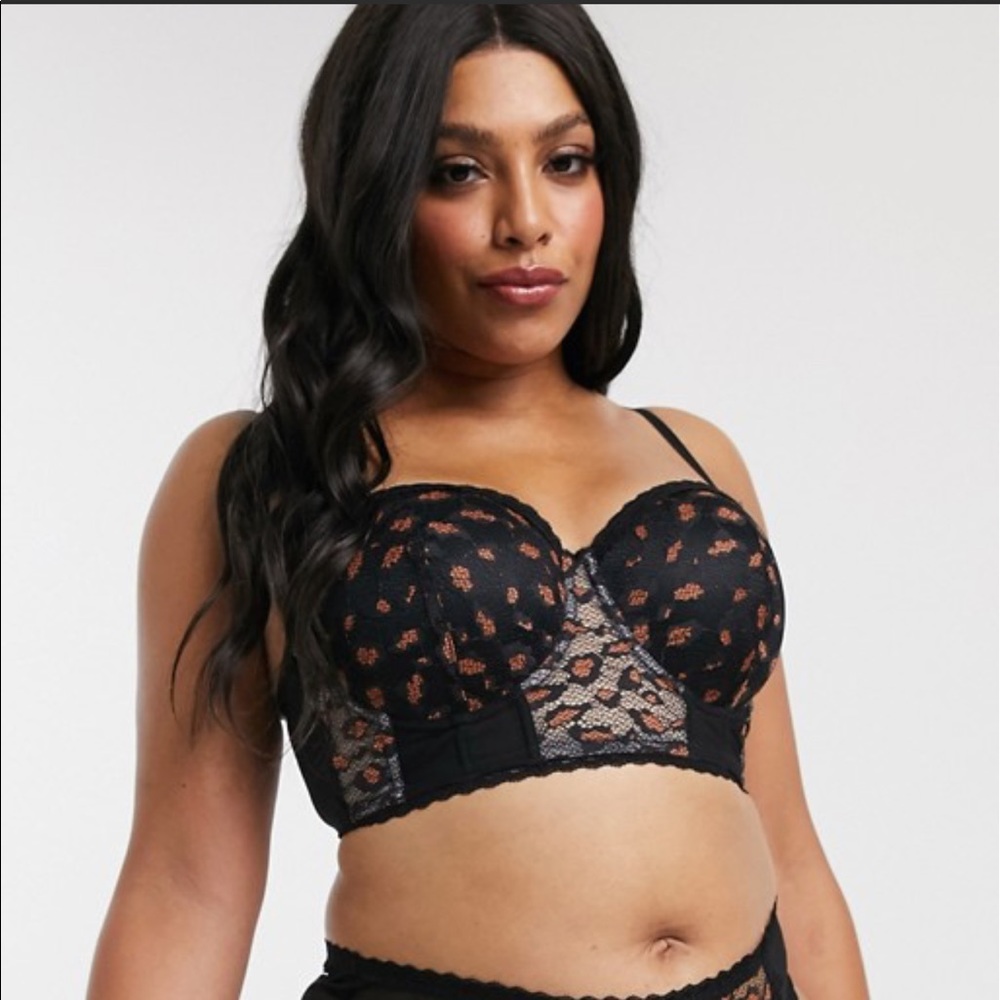 Leopard padded multiway bra in black